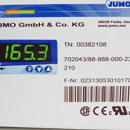 Jumo 00382108 702043/88-888-000-23/210 Kompaktregler / Neu OVP - Maranos.de