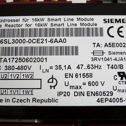 Siemens Netzdrossel 16kW 6SL3000-0CE21-6AA0