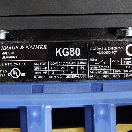 Kraus&Naimer Lasttrennschalter KG80 T103/04 + K2 H05