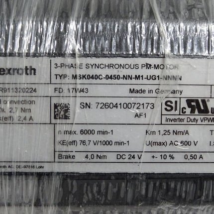 Rexroth R911320224 Servomotor MSK040C-0450-NN-M1-UG1-NNNN / Neu - Maranos.de