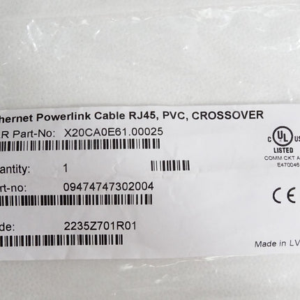 B&R POWERLINK/Ethernet-Verbindungskabel 0,25m X20CA0E61.00025 / Neu OVP