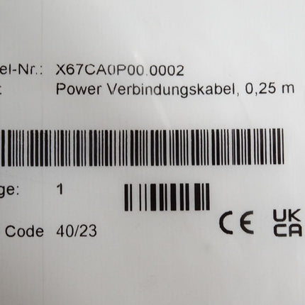 B&R Power Verbindungskabel 4-polig gerade 0,25 m X67CA0P00.0002 / Neu OVP