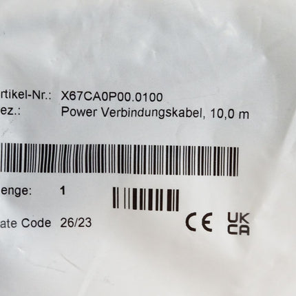 B&R Power Verbindungskabel 4-polig gerade 10 m X67CA0P00.0100 / Neu OVP