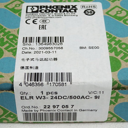 Phoenix Contact 2297057 ELR W3- 24DC/500AC- 9I Motorstarter / Neu OVP versiegelt - Maranos.de