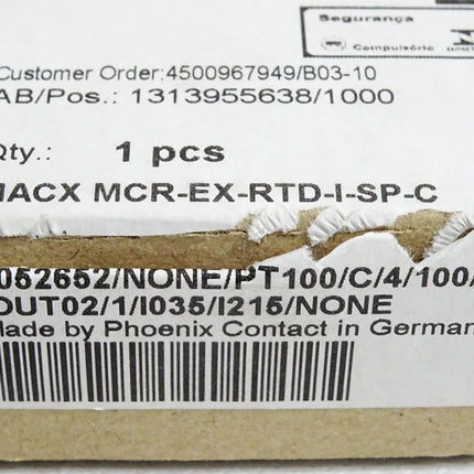Phoenix Control 1052652 MACX MCR-EX-RTD-I-SP-C Temperaturmessumformer / Neu OVP - Maranos.de