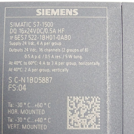 Siemens S7-1500 DQ 6ES7522-1BH01-0AB0 6ES7 522-1BH01-0AB0