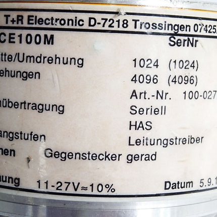 TR Electronic CE100M 100-0276 Absolut-Encoder CE-100-M 4096 Umdrehungen - Maranos.de