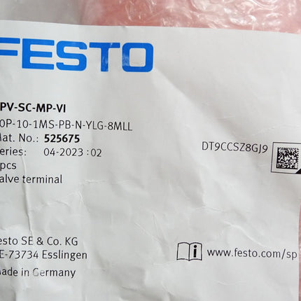 Festo 525675 Ventilinsel CPV-SC-MP-VI 80P-10-1MS-PB-N-YLG-8MLL / Neu OVP - Maranos.de