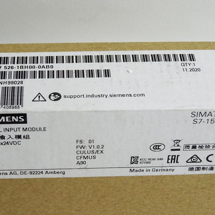 Siemens S7-1500 F-DI 6ES7526-1BH00-0AB0 6ES7 526-1BH00-0AB0 / Neu OVP versiegelt