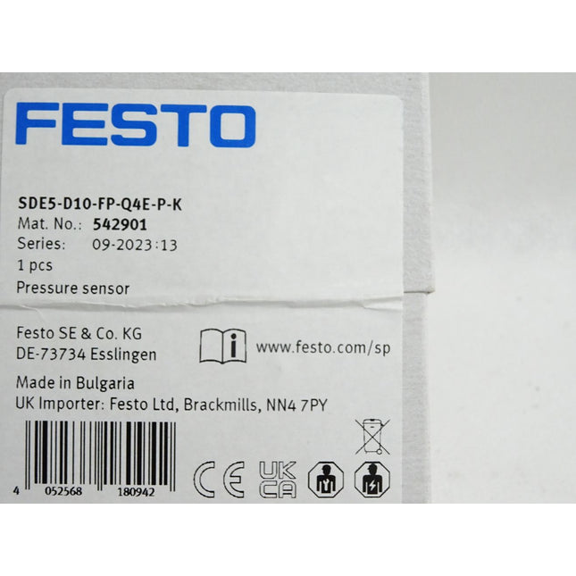 Festo 542901 Drucksensor SDE5-D10-FP-Q4E-P-K / Neu OVP - Maranos.de