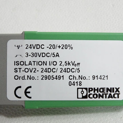 Phoenix Contact ST-OV2-24DC/24DC/5 Solid-State-Relais 2905491 / Unbenutzt