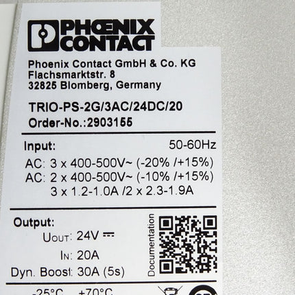 Phoenix Contact TRIO-PS-2G/3AC/24DC/20 Stromversorgung 2903155 / Neuwertig - Maranos.de
