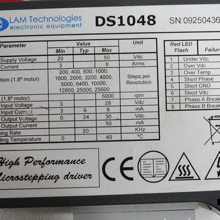 LAM Technologies DS1048 Stepper Motor Driver - Maranos.de