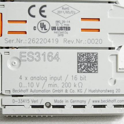 Beckhoff ES3164 EtherCAT-Klemme Rev.0020 - Maranos.de