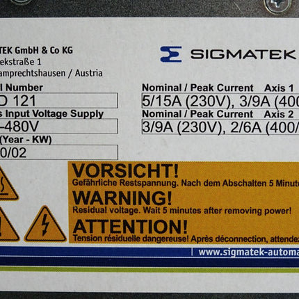 Sigmatek MDD121 2-Achsmodul für DIAS-Drive 100