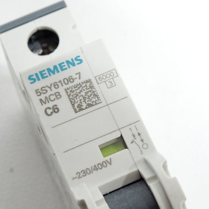 Siemens Leitungsschutzschalter 5SY6106-7 MCB C6 / Neuwertig - Maranos.de
