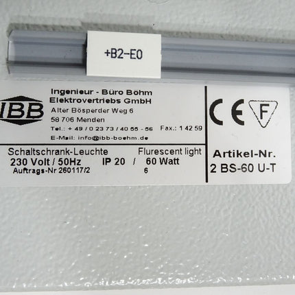 IBB Schaltschrank-Leuchte 60W 2BS60U-T + Sicherheitsschalter I88-SU1Z