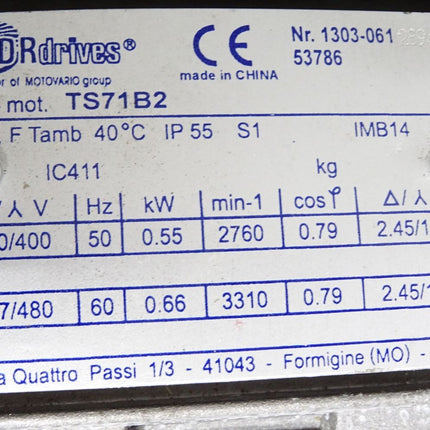 DR Drives TS71B2 Motovario NMRV050 - Maranos.de