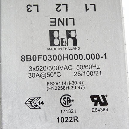 B&R 8B0F0300H000.000-1 Netzfilter passiv 30A 3x 520 VAC - Maranos.de