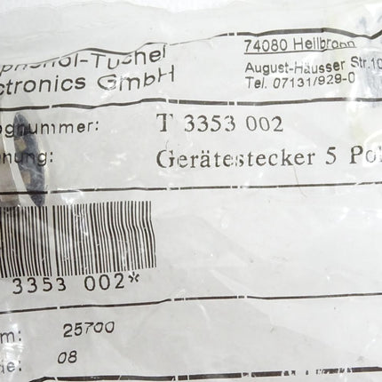Amphenol-Tuchel Electronics T3353002 Gerätestecker 5 Pol / Neu OVP