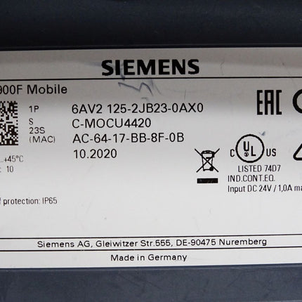 Siemens KTP900F Mobile Panel 6AV2125-2JB23-0AX0 6AV2 125-2JB23-0AX0 - Maranos.de