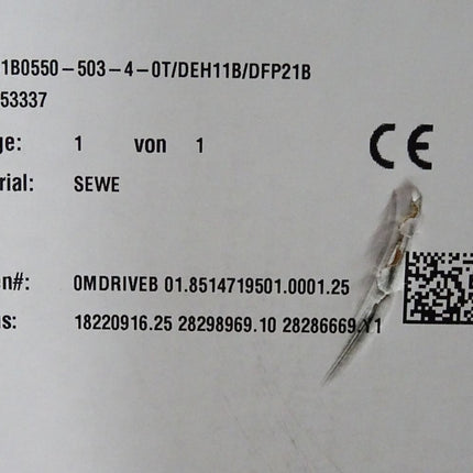 SEW Eurodrive MDX61B0550-503-4-0T/DEH11B/DFP21B / Neu OVP versiegelt - Maranos.de