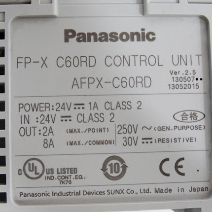 Panasonic FP-X C60RD Control Unit AFPX-C60RD + AFPX-MRTC + AFPX-IN8
