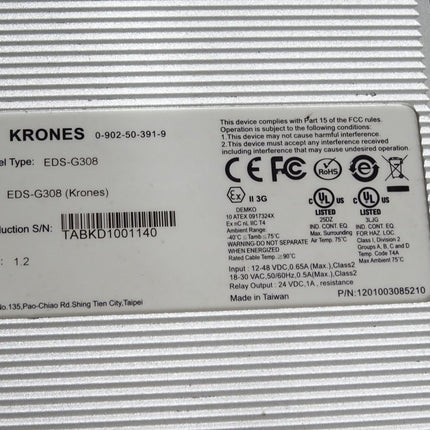 Krones EDS-G308 8G-port full Gigabit unmanaged Ethernet switch - Maranos.de