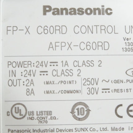 Panasonic FP-X C60RD Control Unit AFPX-C60RD + AFPX-MRTC + AFPX-COM2
