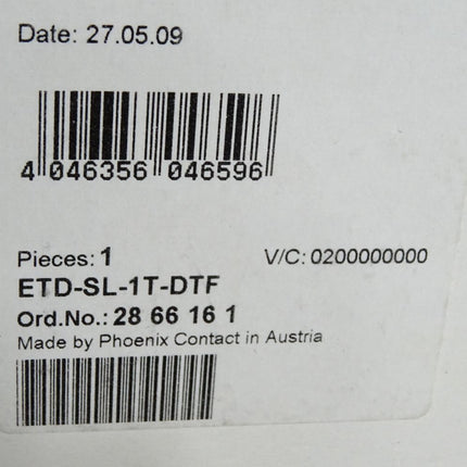 Phoenix Contact  Zeitrelais 2866161 ETD-SL-1T-DTF / Neu OVP versiegelt - Maranos.de