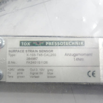 Tox Pressotechnik Surface Strain Sensor X-103-T45-CAL250 284987 14Nm / Neu OVP