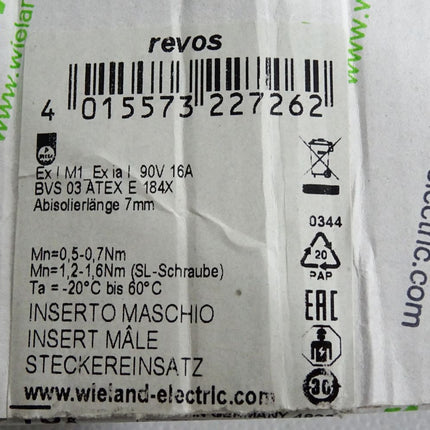 Wieland Steckereinsatz 72.310.1053.9 EX STS 10 2,5 09IA /Inhalt:4 Stück/ Neu OVP - Maranos.de