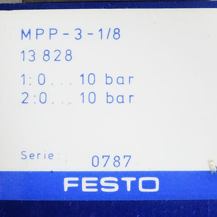 Festo Proportional-Druckregelventil 13828 MPP-3-1/8 / Unbenutzt mit Lagerspuren