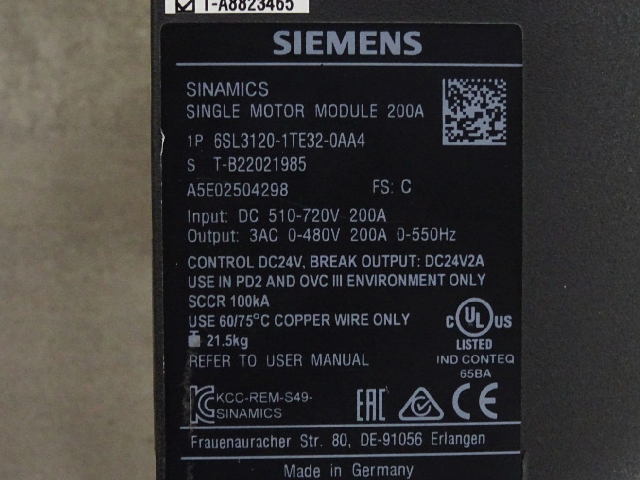 Siemens 6sl3120-1te32-0aa4 Sinamics S120 Modulo Motor | Meses sin interés Siemens 6sl3120-1te32-0aa4 Sinamics S120 Modulo Motor | Meses sin interés