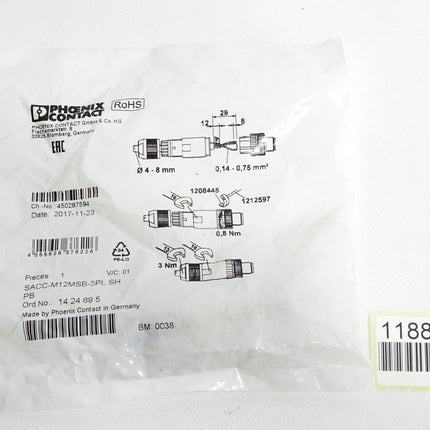 Phoenix Contact Datensteckverbinder 1424695 SACC-M12MSB-3PL SH PB / Neu OVP - Maranos.de