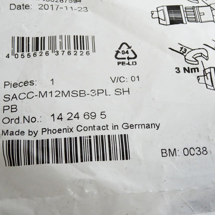 Phoenix Contact Datensteckverbinder 1424695 SACC-M12MSB-3PL SH PB / Neu OVP - Maranos.de