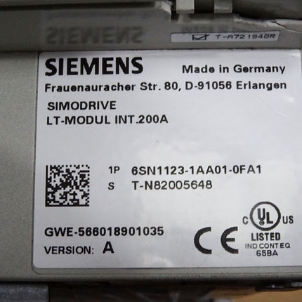 Siemens Simodrive LT-Modul INT.200A 6SN1123-1AA01-0FA1 - Abdeckung beschädigt
