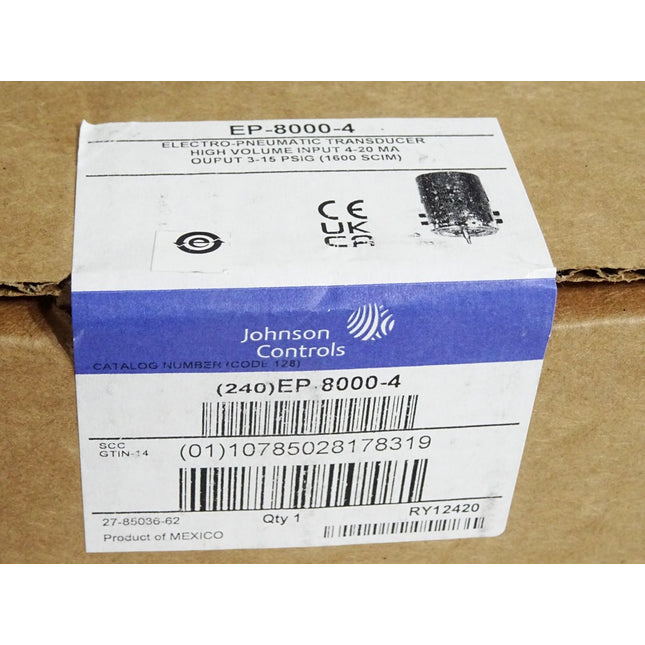 Johnson Controls EP-8000-4 Electro-Pneumatic Transducer / Neu OVP versiegelt