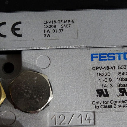 Festo Ventilinsel 18208 CPV18-GE-MP-6 + 18220 CPV-18-VI 163190 163283 - Maranos.de