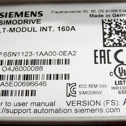 Siemens Simodrive LT-Modul INT.160A 6SN1123-1AA00-0EA2 Version A