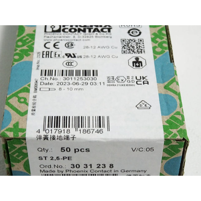 Phoenix Contact 3031238 Inhalt:50 Stück ST2,5-PE / Neu OVP versiegelt - Maranos.de