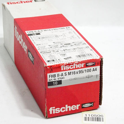 Fischer 97643 Inhalt:10 Stück Highbond-Anker FHB II-A S M 16 x 95/100 A4 Neu OVP - Maranos.de