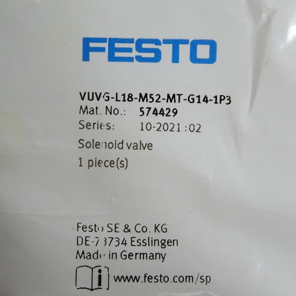 Festo 574429 VUVG-L18-M52-MT-G14-1P3 Magnetventil / Neu OVP