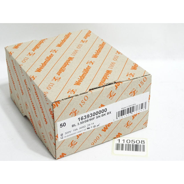 Weidmüller 1639300000 Inhalt:50 Stück BL 3.50/08/90F SN BK BX / Neu OVP - Maranos.de