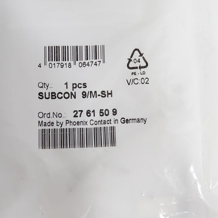 Phoenix Contact 2761509  SUBCON 9/M-SH D-SUB-Busstecker / Neu OVP - Maranos.de