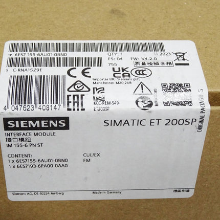 Siemens ET200SP IM155 6ES7155-6AU01-0BN0 6ES7 155-6AU01-0BN0 Neu OVP versiegelt - Maranos.de