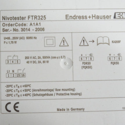 Endress+Hauser Nivotester FTR325 A1A1