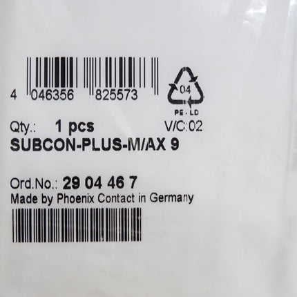 Phoenix Contact 2904467  SUBCON-PLUS-M/AX 9 D-SUB-Busstecker / Neu OVP - Maranos.de