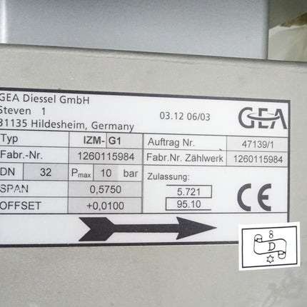 GEA Diessel IZM-G1 electromagnetic flow meters + Display IZM-SE  / Erneuert