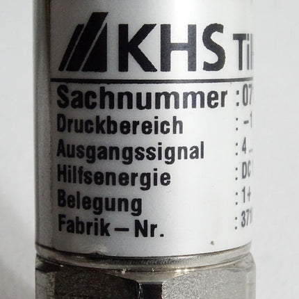 KHS Till 0715-501-058/C22 -1…+9bar 4…20mA Pressure Transmitter / Unbenutzt